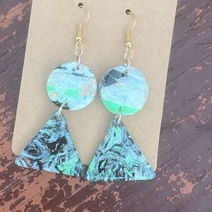 Marbled polymer clay earrings